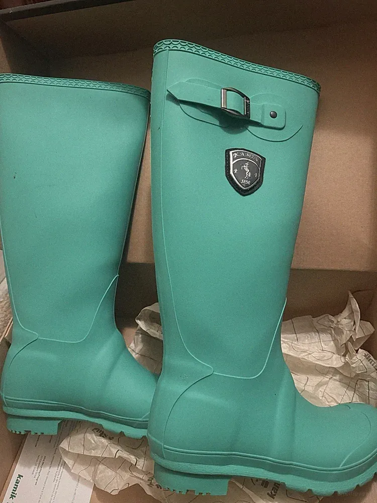 Kamik Jennifer Waterproof Knee High Rain Boots Green Pull On Women’s US 8 EU 39