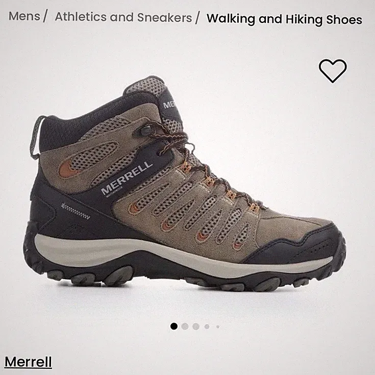 Merrell Crosslander 3 Mid Waterproof Hiking Boots Men's 13 Wide Boulder Brindle