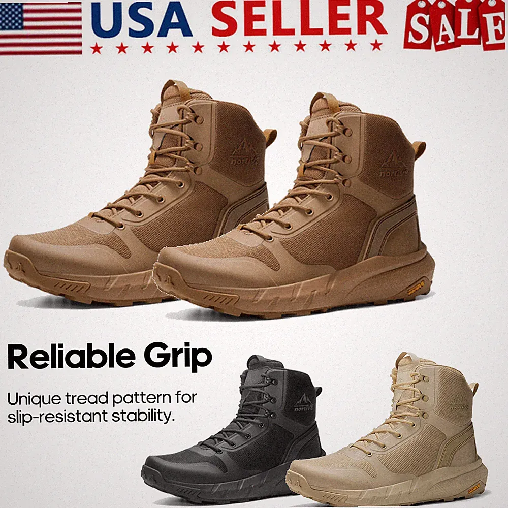NORTIV 8 Men's Military Tactical Boots Lightweight Hiking Motorcycle Boots